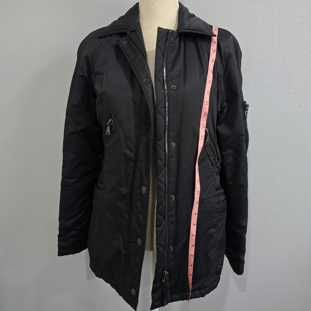 Express Black Puffer Jacket with Fur Trim - Picture 8 of 9